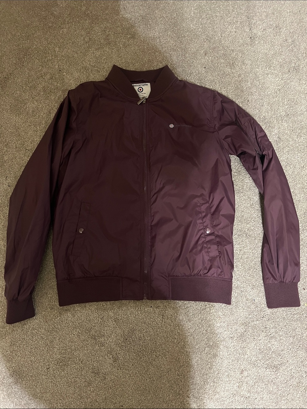 Lambretta Burgundy Lightweight Bomber Jacket Men’s Large Mod Scooter